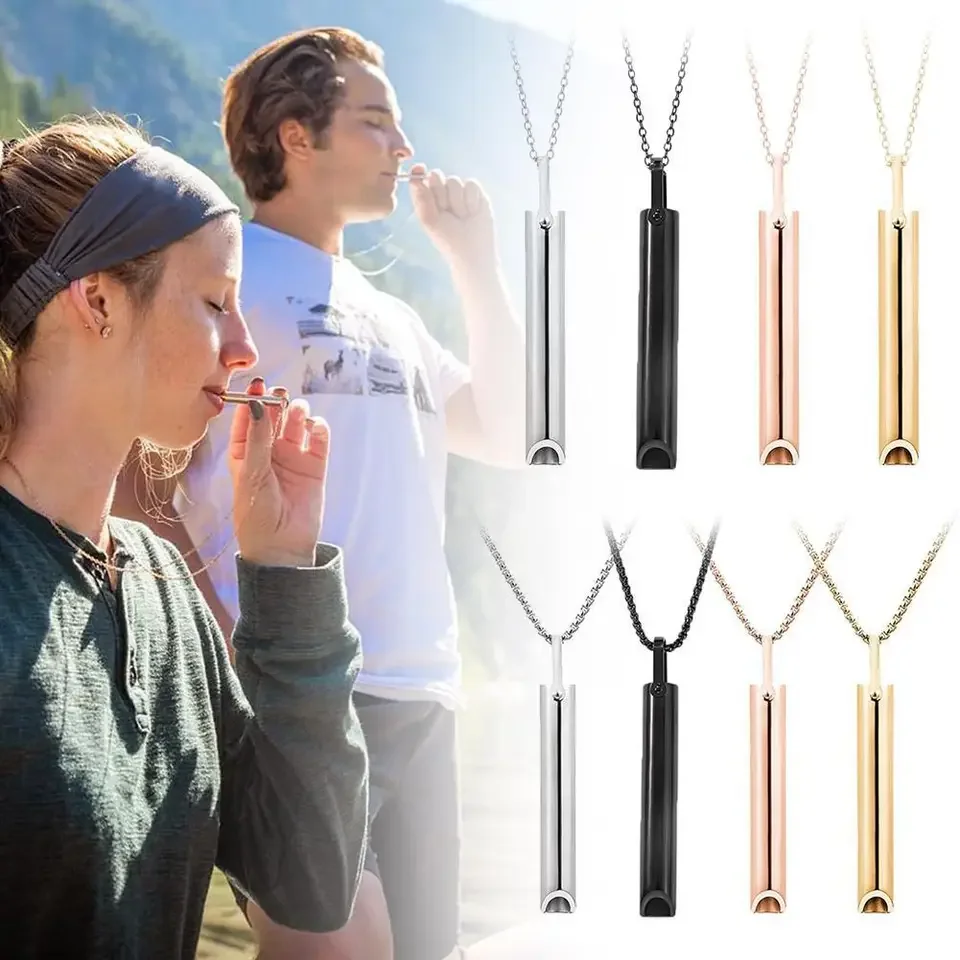Vaping Goods - Stainless Steel Whistle Necklace for Anxiety