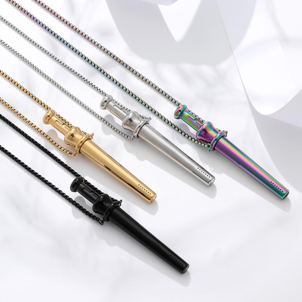 Vaping Goods - Large Anxiety Breathing Necklace Stainless Steel