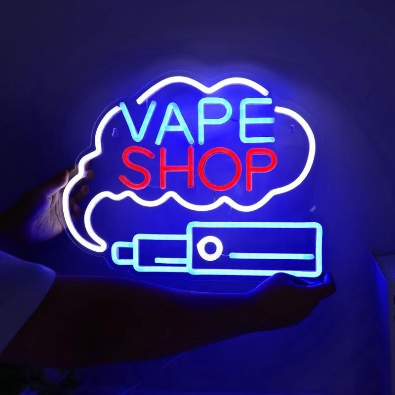 LED VAPE SHOP Smoke Neon Sign  - огляд і ціна Vaping Store
